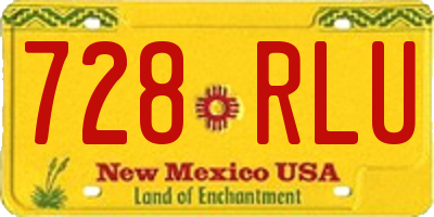 NM license plate 728RLU