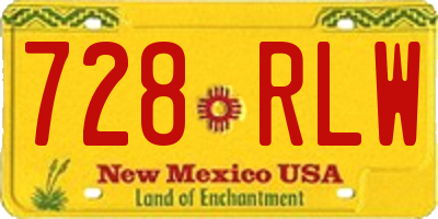 NM license plate 728RLW