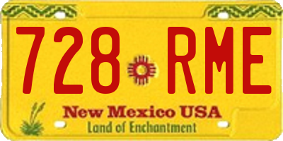 NM license plate 728RME