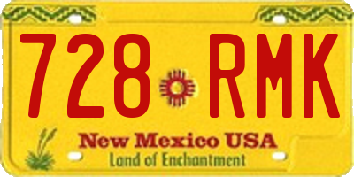 NM license plate 728RMK