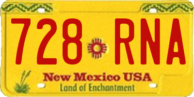 NM license plate 728RNA