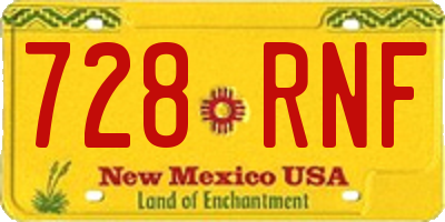 NM license plate 728RNF