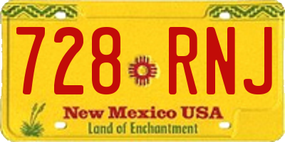NM license plate 728RNJ