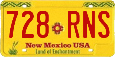 NM license plate 728RNS