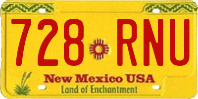 NM license plate 728RNU
