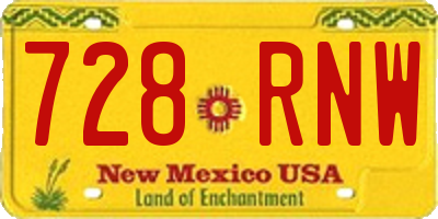 NM license plate 728RNW