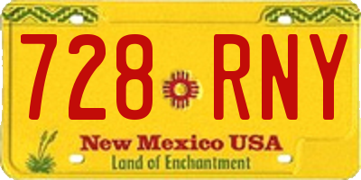 NM license plate 728RNY