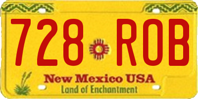 NM license plate 728ROB