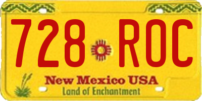 NM license plate 728ROC