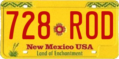 NM license plate 728ROD