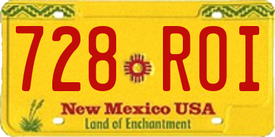 NM license plate 728ROI