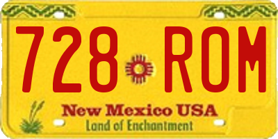 NM license plate 728ROM