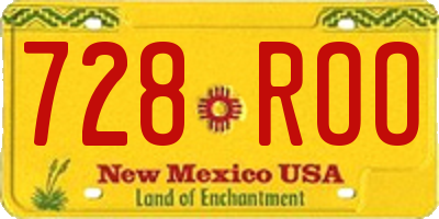 NM license plate 728ROO