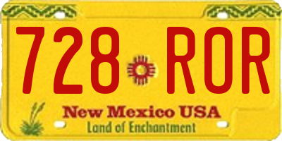 NM license plate 728ROR