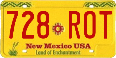 NM license plate 728ROT