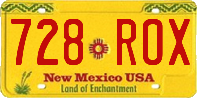 NM license plate 728ROX