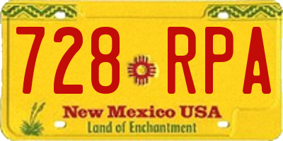 NM license plate 728RPA