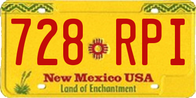 NM license plate 728RPI