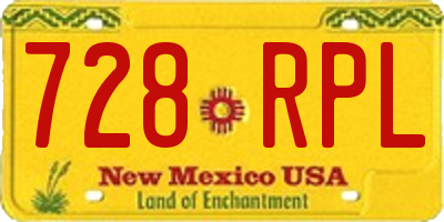 NM license plate 728RPL