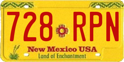 NM license plate 728RPN
