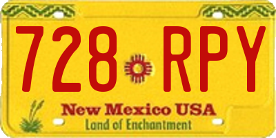 NM license plate 728RPY