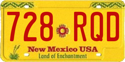 NM license plate 728RQD