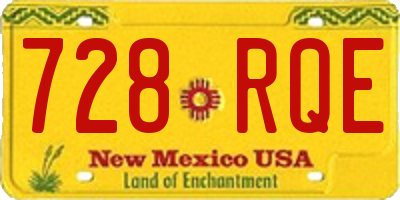 NM license plate 728RQE