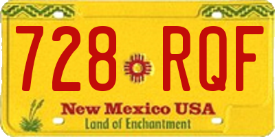 NM license plate 728RQF