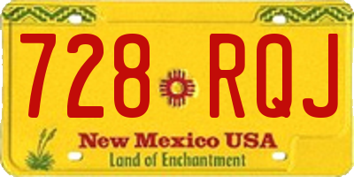 NM license plate 728RQJ