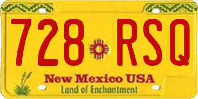 NM license plate 728RSQ
