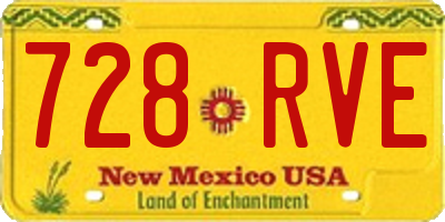 NM license plate 728RVE
