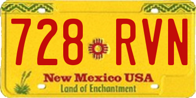 NM license plate 728RVN
