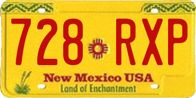 NM license plate 728RXP