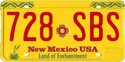 NM license plate 728SBS