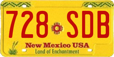 NM license plate 728SDB