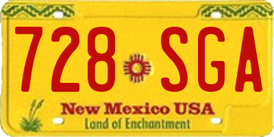NM license plate 728SGA