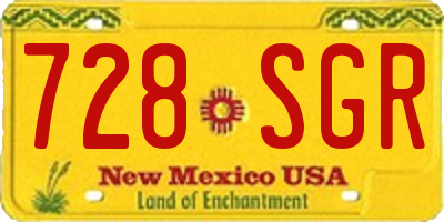NM license plate 728SGR