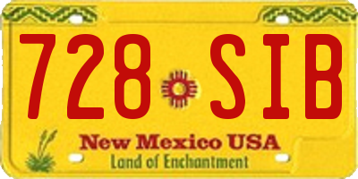 NM license plate 728SIB