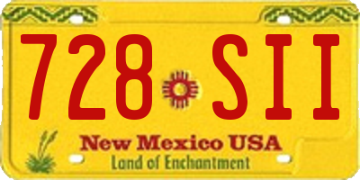 NM license plate 728SII