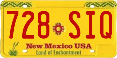 NM license plate 728SIQ
