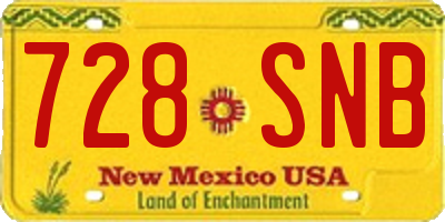 NM license plate 728SNB