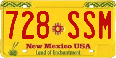 NM license plate 728SSM