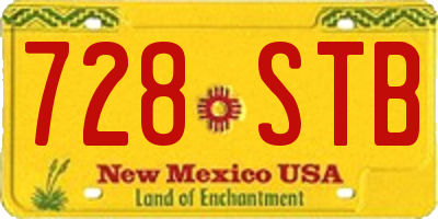 NM license plate 728STB