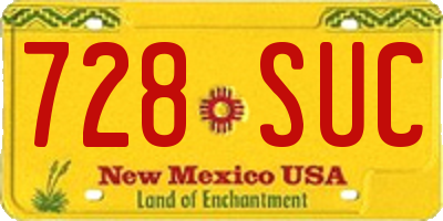 NM license plate 728SUC
