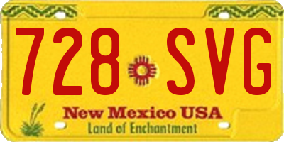 NM license plate 728SVG