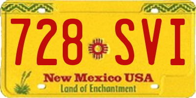 NM license plate 728SVI
