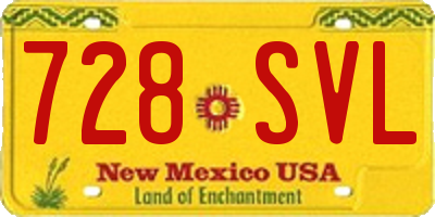 NM license plate 728SVL