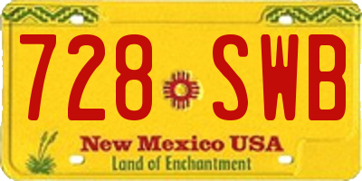 NM license plate 728SWB