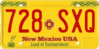 NM license plate 728SXQ