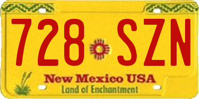 NM license plate 728SZN